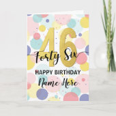 Happy 46th Birthday Pastel Rainbow Gold Woman Karte (Vorderseite)