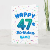 Happy 47th Birthday Card with Custom Name Karte (Vorderseite)