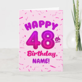 Happy 48th Birthday Card with Custom Name Karte