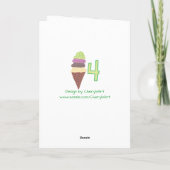 Happy 4. Geburtstag 4 Scoops Grußkarten Karte (Rückseite)