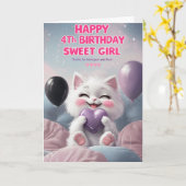 Happy 4. Geburtstagskarte Karte (Gelbe Blume)