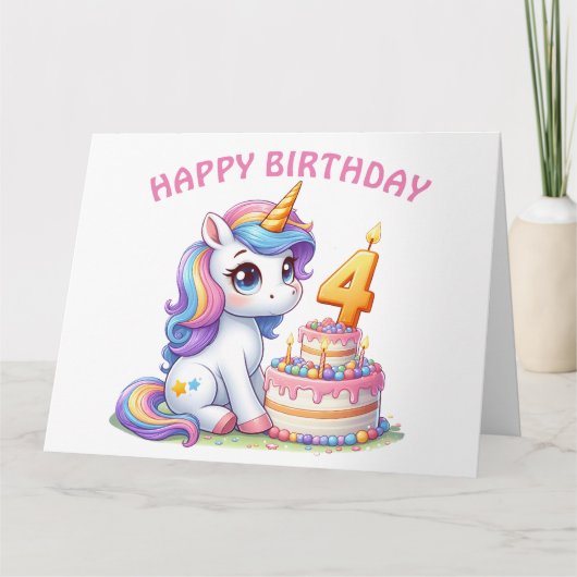 Happy 4. Geburtstagskarte Karte (Vorderseite)