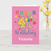 Happy 4. Geburtstagskarte Karte (Gelbe Blume)