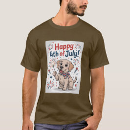 "Happy 4. Juli" Adorable Hund mit Sparkler T-Shirt