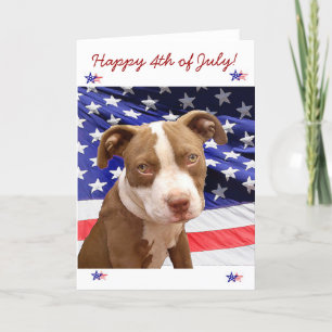Happy 4. Juli American Pitbull Welpenkarte Karte