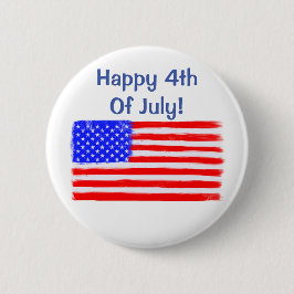 "Happy 4. Juli" - Amerikanische Flaggenschaltfläch Button