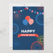 Happy 4. Juli Independence Day Card Einladung (Vorderseite)