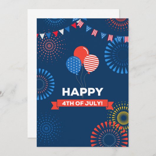 Happy 4. Juli Independence Day Card Einladung (Vorne/Hinten)