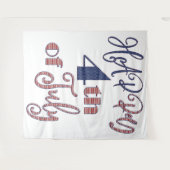 Happy 4. Juli Party Dekor US Flagge Wandteppich (Vorderseite (Horizontal))