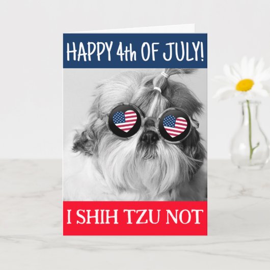 Happy 4. Juli shih tzu nicht Hund USA Flagge Gruß Karte (Kleine Pflanze)