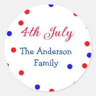 Happy 4. Juli Unabhängigkeitstag hinzufügen Famili Runder Aufkleber