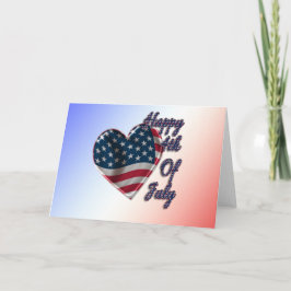 Happy 4. Juli USA Flag Herz Karte