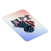 Happy 4. Juli USA Flag Herz Magnet (Rechte Seite)