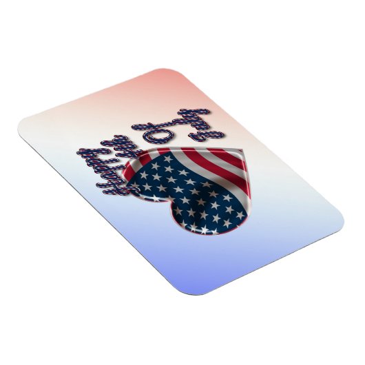 Happy 4. Juli USA Flag Herz Magnet (Rechte Seite)