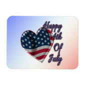 Happy 4. Juli USA Flag Herz Magnet (Horizontal)