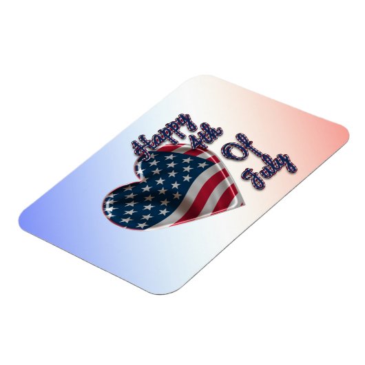Happy 4. Juli USA Flag Herz Magnet (Linke Seite)