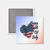 Happy 4. Juli USA Flag Herz Magnet (Vorderseite/Rückseite)