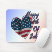 Happy 4. Juli USA Flag Herz Mousepad (Mit Mouse)