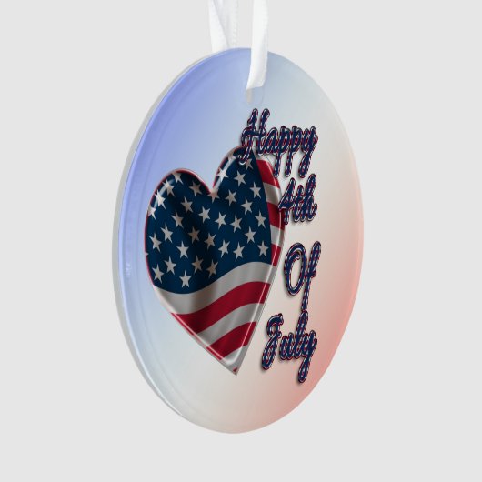 Happy 4. Juli USA Flag Herz Ornament (Vorderseite)