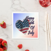 Happy 4. Juli USA Flag Herz Serviette (Beispiel)