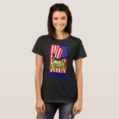 Happy 4Th American Flag Frog Women Frog Love 2 T-Shirt (Vorne ganz)