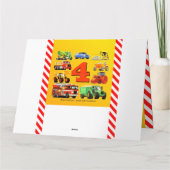 Happy 4th Birthday Construction Trucks Karte (Rückseite)
