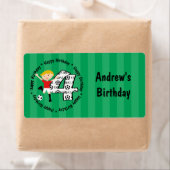 Happy 4th Birthday Round Soccer Goal Labels (Insitu)