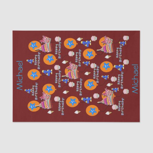 Happy 4th Birthday Tissue #4 Seidenpapier (Vorderseite)