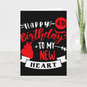 Happy 4th Birthday To My New Heart, Transplant Ann Karte (Vorderseite)