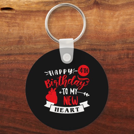 Happy 4th Birthday To My New Heart, Transplant Ann Schlüsselanhänger (Vorderseite)