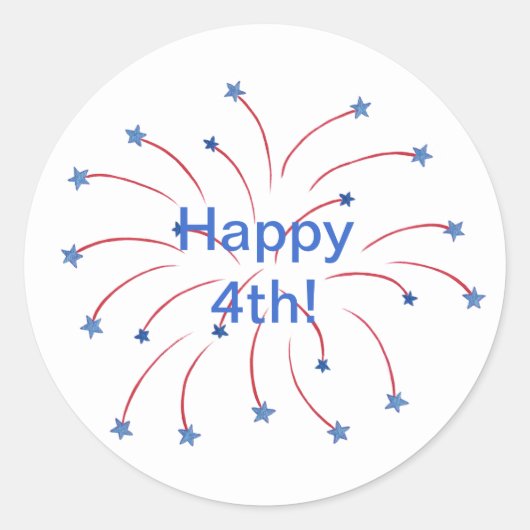 Happy 4th Fireworks Stars Stickers (Vorderseite)