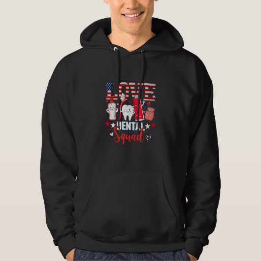 Happy 4th Of Jul Love Dental Assistant Dentist 10 Hoodie (Vorderseite)