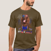 Happy 4th Of July American Flag Irish Setter T-Shirt (Vorderseite)