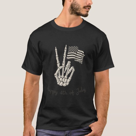 Happy 4Th Of July American Flag Peace Sign T-Shirt (Vorderseite)