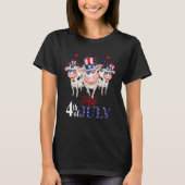 Happy 4th Of July American Flag Three Cute Cows Fi T-Shirt (Vorderseite)