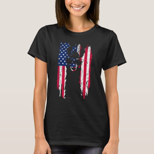 Happy 4th Of July American USA Flag Llama Alpaca S T-Shirt (Vorderseite)