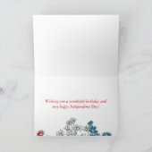 Happy 4th of July Birthday Red White Blue Daisy Karte (Innenseite)