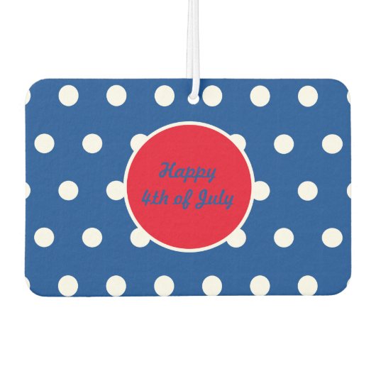 Happy 4th of July Car Air Freshener (Blue & White) Autolufterfrischer (Vorderseite)