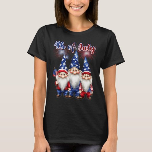 Happy 4th of July Celebrate with Gnome T-Shirt (Vorderseite)