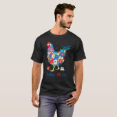 Happy 4th Of July Chicken  Flowers Patriotic USA F T-Shirt (Vorne ganz)