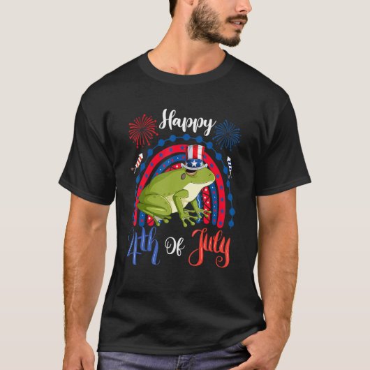 Happy 4th Of July Frog Sunglasses American Flag Fi T-Shirt (Vorderseite)