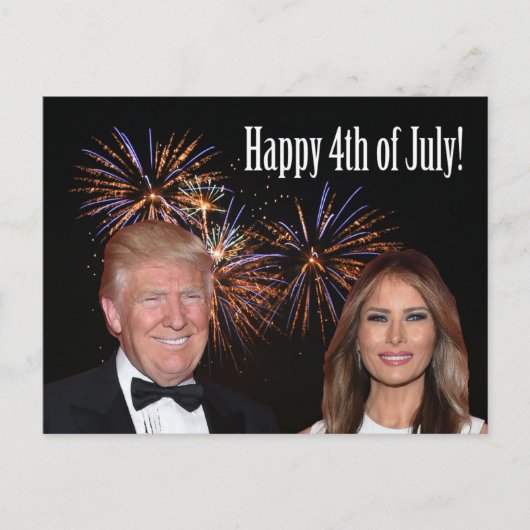 Happy 4th of July from Donald and Melania Trump Postkarte (Vorderseite)