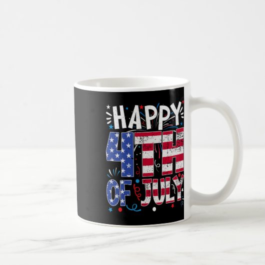 Happy 4th Of July Patriotic American Us Flag 4th O Kaffeetasse (Rechts)