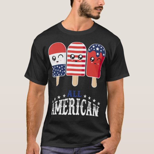 Happy 4th Of July Patriotic Popsicle US Flag 4th O T-Shirt (Vorderseite)