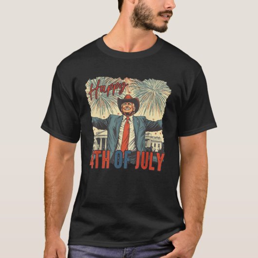 Happy 4th Of July Trump Independence Day T-Shirt (Vorderseite)