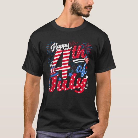 Happy 4th Of July US Flag American 4th Of July Ind T-Shirt (Vorderseite)