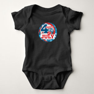 Happy 4th of July - USA flag Color Baby Strampler