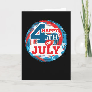 Happy 4th of July - USA flag Color Karte