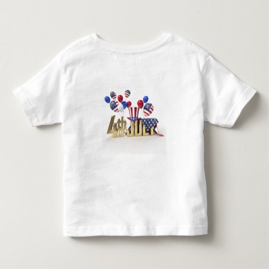 Happy 4th of July USA Kleinkind T-shirt (Rückseite)