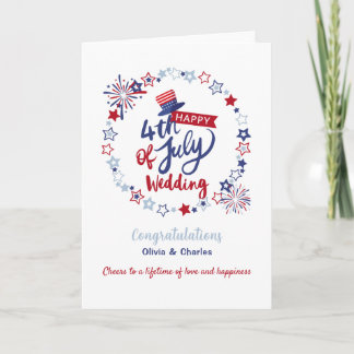 Happy 4th of July Wedding Congratulations Custom  Karte